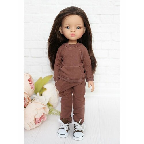 фото Комплект одежды и обуви для кукол paola reina 32 см, темно-коричневый favoridolls