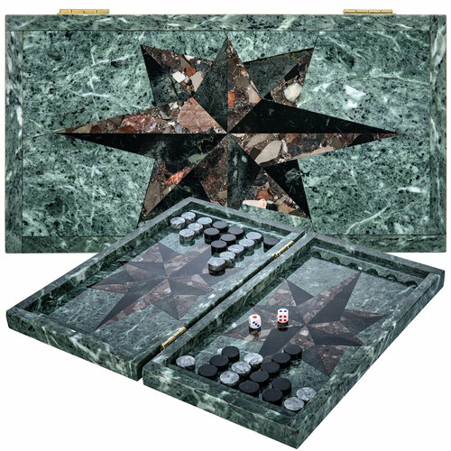 Нарды из натурального камня Звезда 43х23 см шахматы нарды из натурального камня златоуст