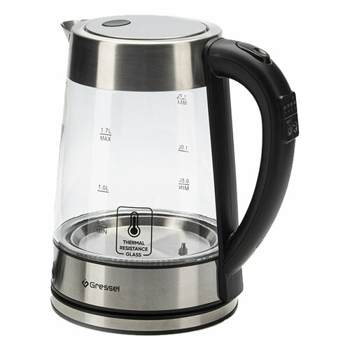 Чайник электрический Gressel GRK-1106 с регулировкой температуры стеклянный с подсветкой 17л STRIX-контроллер 307800₽