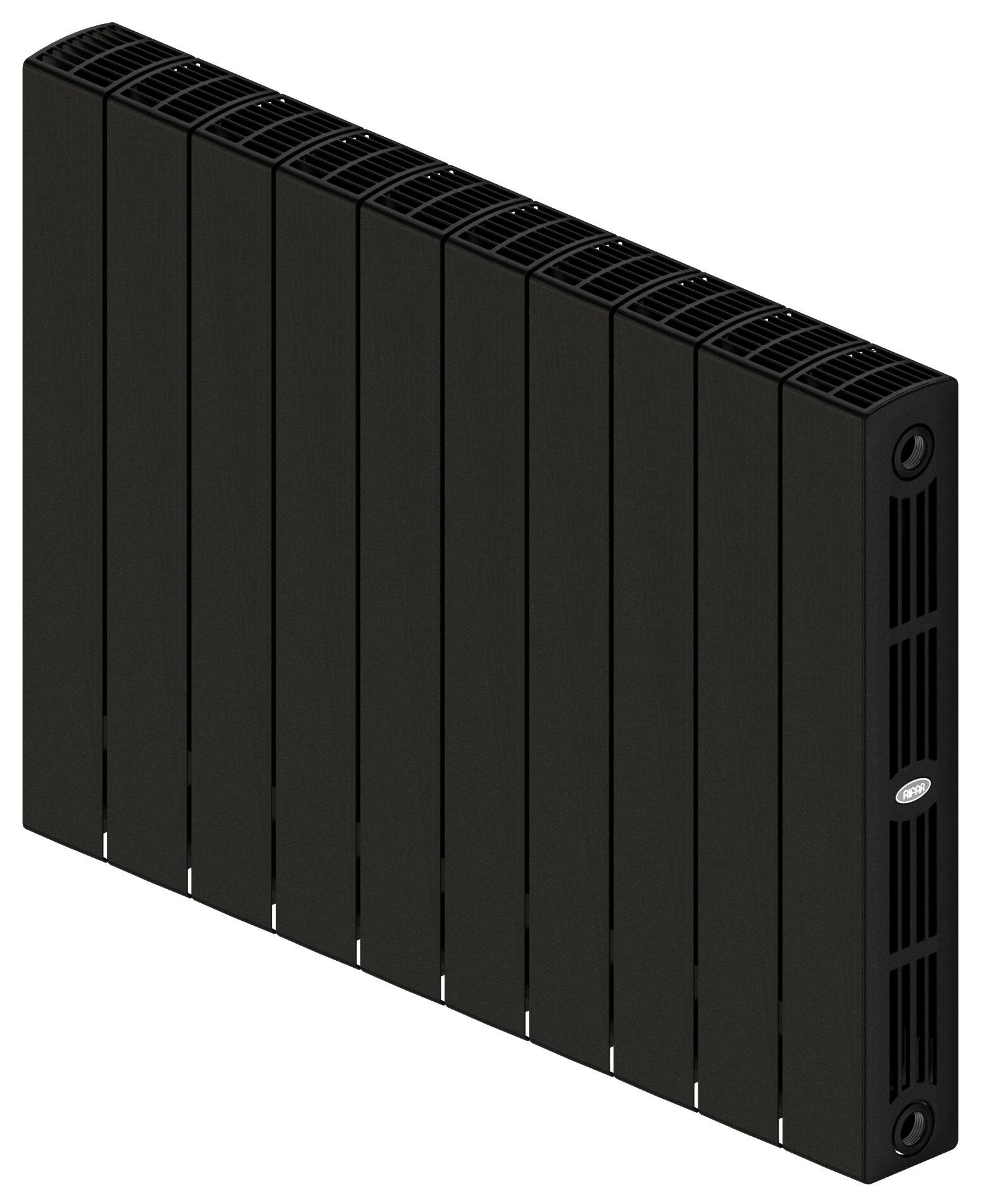 Радиатор биметаллический RIFAR SUPReMO Ventil 500 VR 10 секций, 2020Вт, антрацит, НП правое