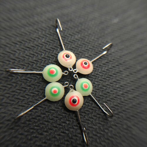 фото Набор фосфорных мормышек таблетка с глазом (6шт) нет бренда