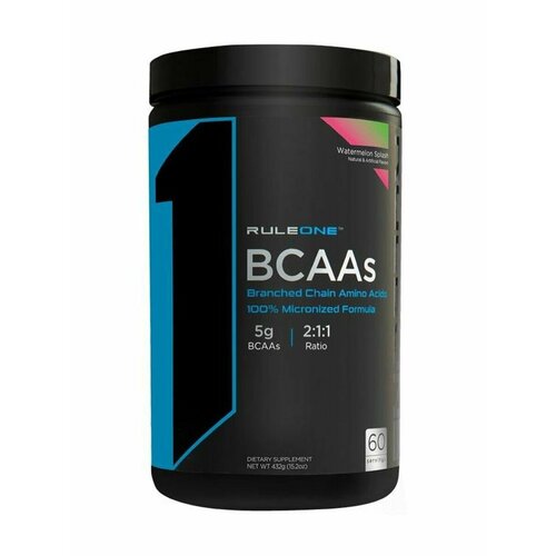 Аминокислоты Rule1 BCAA БЦАА со вкусом Арбуза аминокислоты life bcaa 150 гр со вкусом помело 30 порций