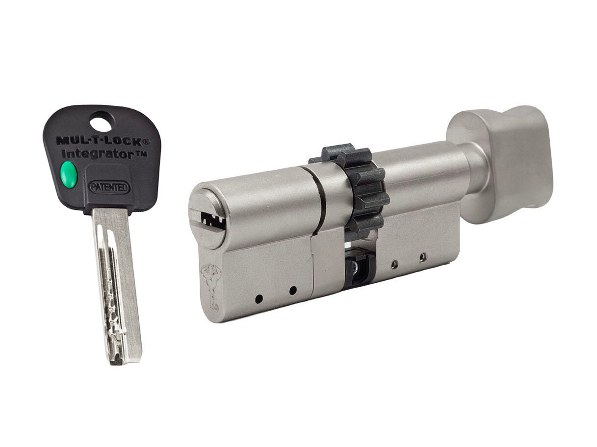 Цилиндр Mul-t-lock Integrator Modular ключ-вертушка (размер 40х45 мм) - Никель, Шестеренка