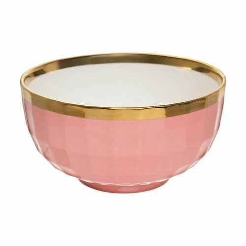 Новогодний фарфоровый салатник Розовый Пиала Боул Глубокая тарелка Бульонница Поке