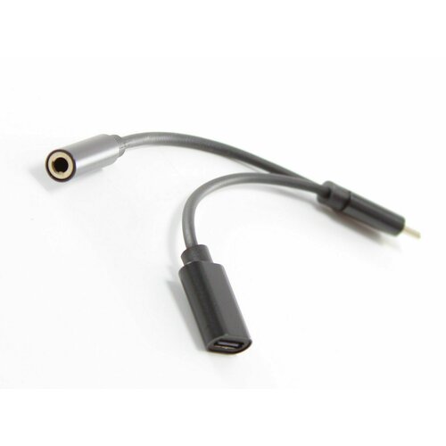 Переходник штекер USB Type-C (с зарядкой) - гнездо для наушников 3,5 Черный ТИП 2 (Пассивный) аудио usb c переходник на гнездо наушников 3 5мм 9см