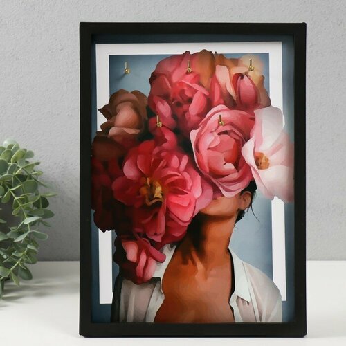 Ключница открытая Цветы 2 5 крючков 23х32 см 747₽