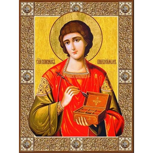 Икона святого великомученика Пантелеимона на дереве житие и чудеса святого великомученика пантелеимона