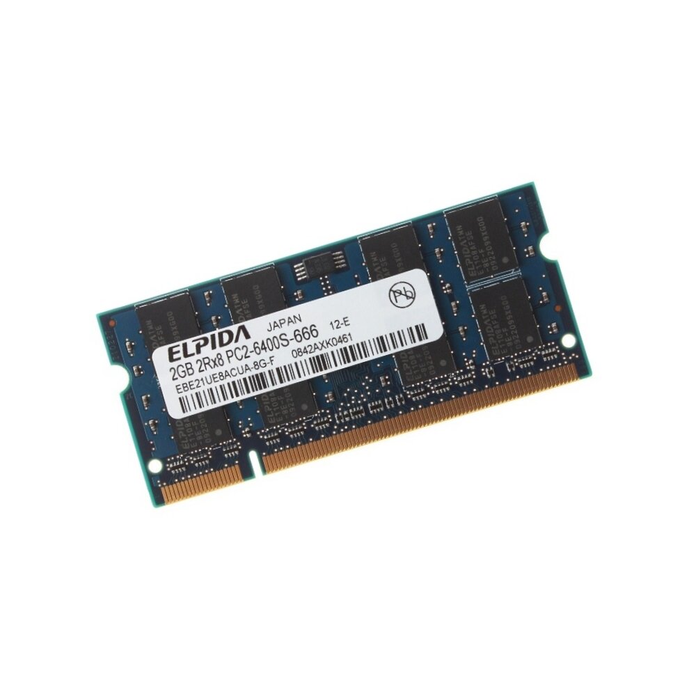 ОЗУ So-Dimm 2Gb PC2-6400, DDR2-800 Elpida EBE21UE8ACUA-8G-F