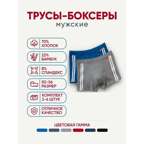фото Трусы vericoh, размер 2xl, синий, серый