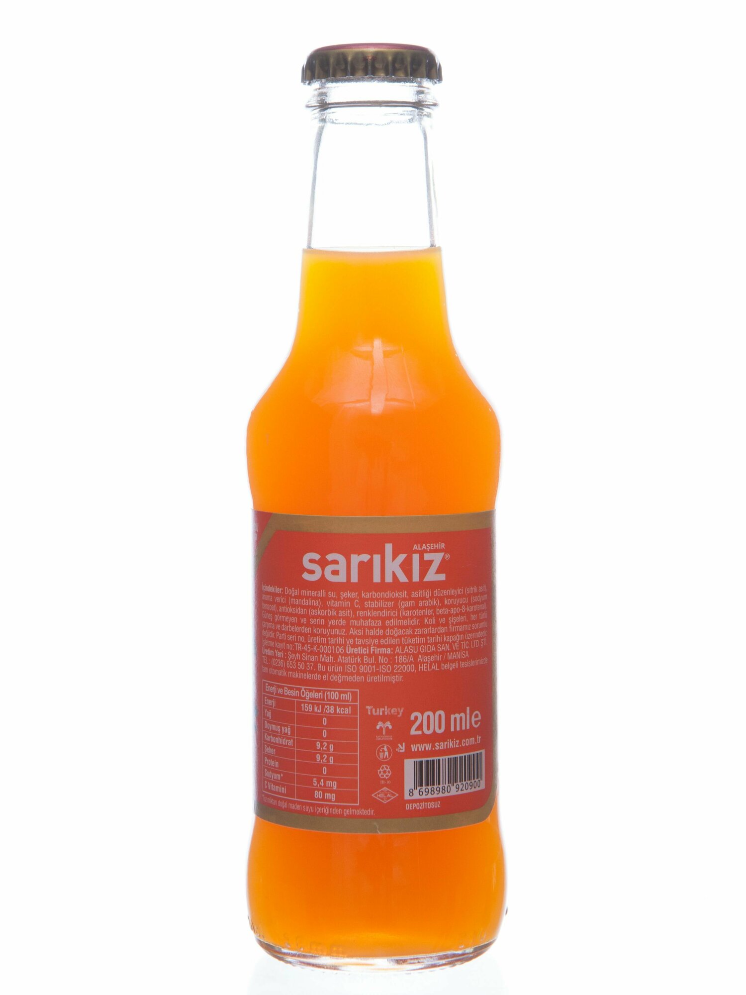 Турецкий газированный напиток со вкусом мандарина 6 штук - фотография № 4