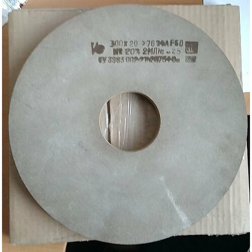 Круг шлифовальный на вулканитовой связке ПП1 300х20х76мм 14А F60 M 25ГС R 20 мс 6463₽