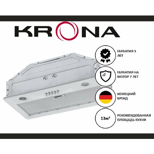 Встраиваемая вытяжка Krona Kate 600 White PB K (Белый) встраиваемая вытяжка krona kate 600 inox pb k нержавеющая сталь