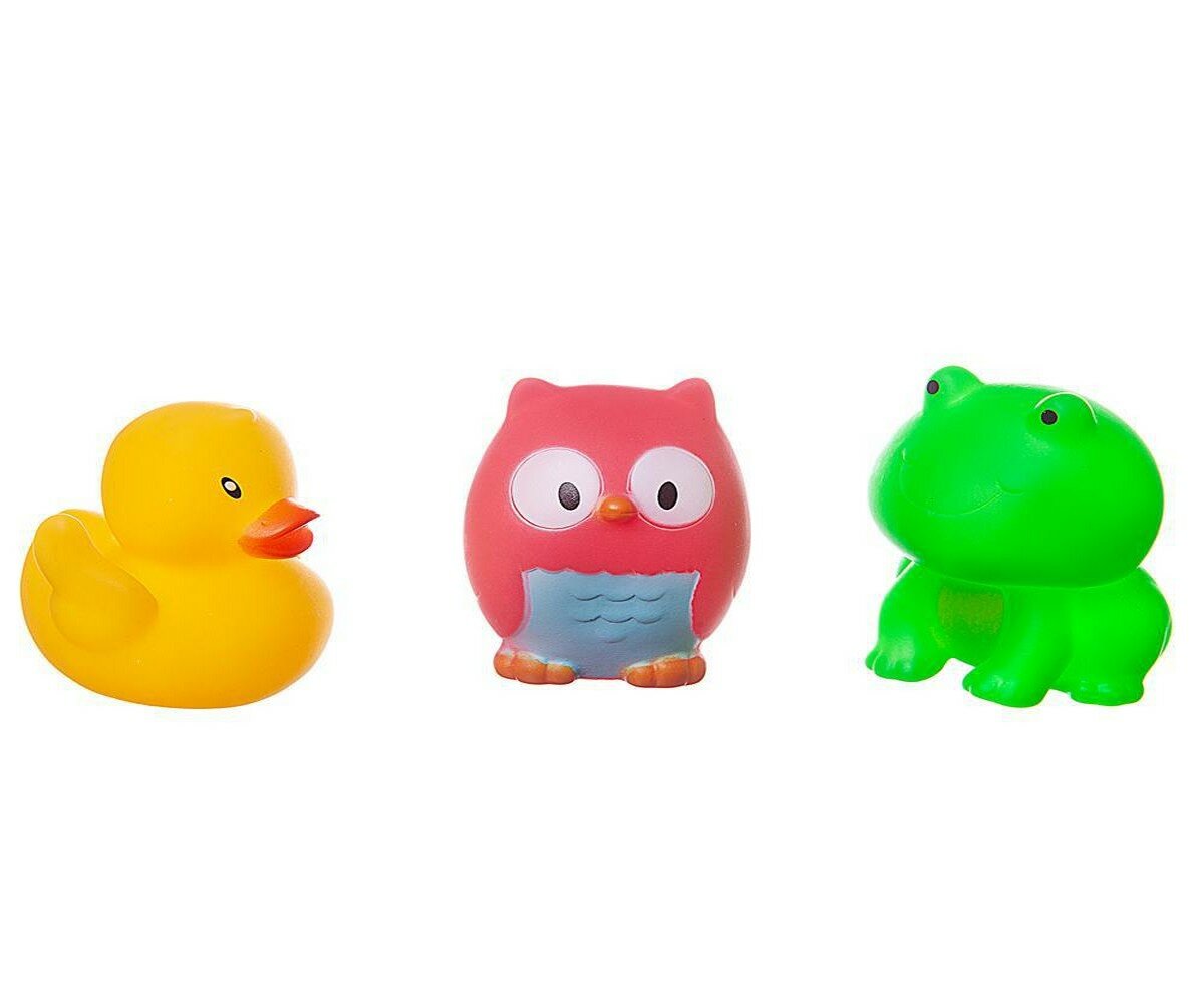 Набор игрушек для ванны ABtoys Веселое купание Совенок утенок лягушонок 3 предмета Junfa Toys - фото №4