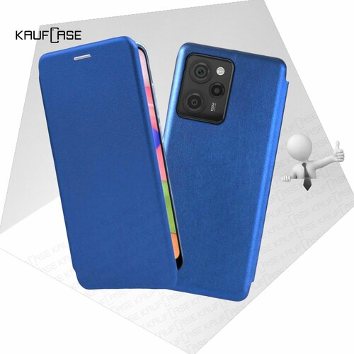 Чехол книжка KaufCase для телефона Xiaomi Poco X5 Pro (6.67), синий. Трансфомер чехол книжка kaufcase для телефона xiaomi poco x5 pro 6 67 темно зеленый трансфомер