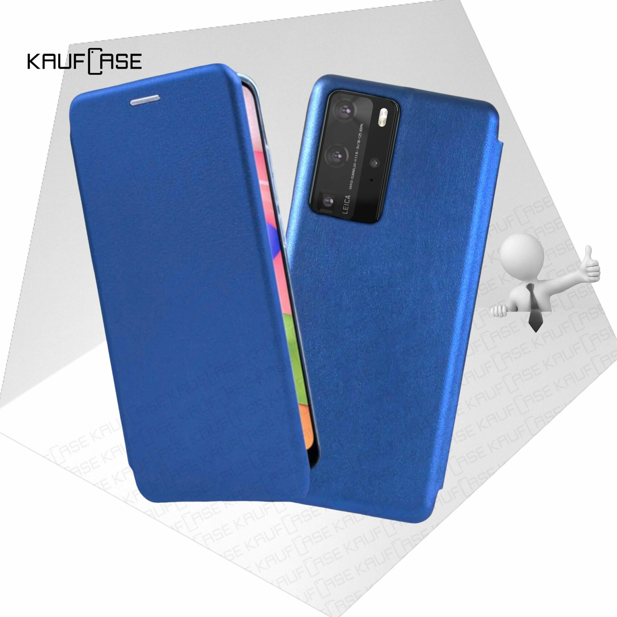 Чехол книжка KaufCase для телефона Huawei P40 Pro /P40 Pro+ (ELS-NX9/N39) (6.58"), синий. Трансфомер