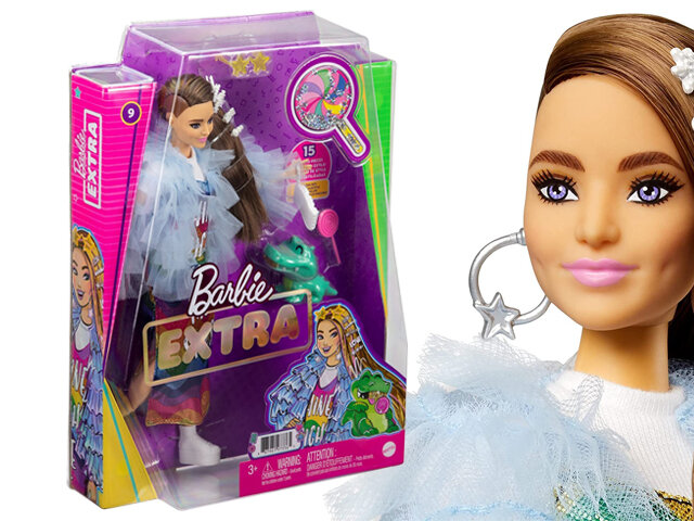 Barbie Кукла Экстра в радужном платье - фото №19