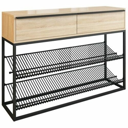 Обувница Woodville Крафт 2 черный муар дуб сонома 454691 13748₽