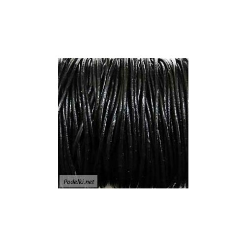 Кожаный шнур 0000360 черный 15 мм цена за 1 м 376₽