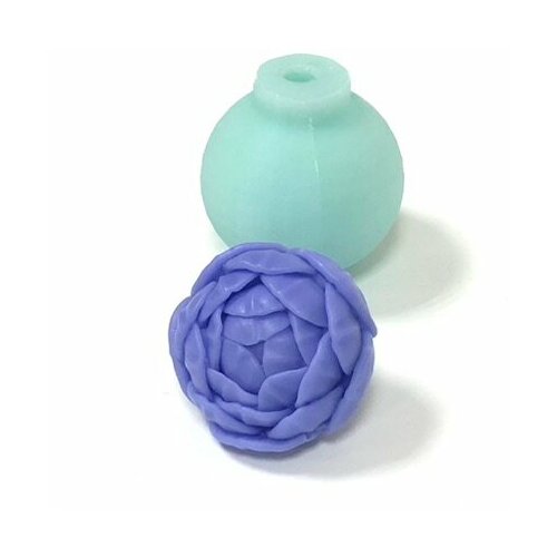 Пион 183 силиконовая 3D форма для мыла, шоколада, свечей, мыльных букетов