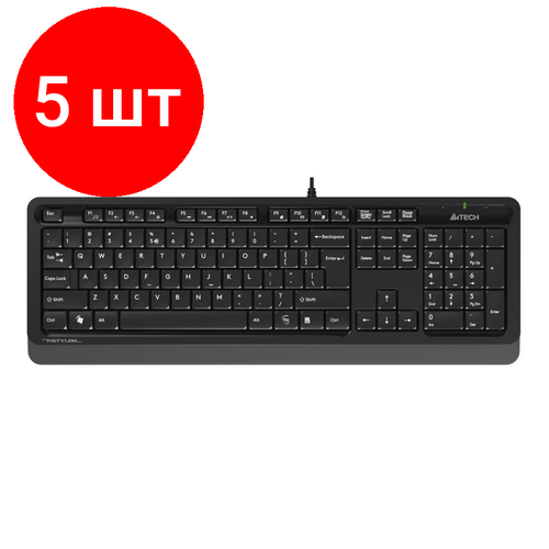 Комплект 5 штук, Клавиатура A4Tech Fstyler FK10 черный/серый USB (1147518)