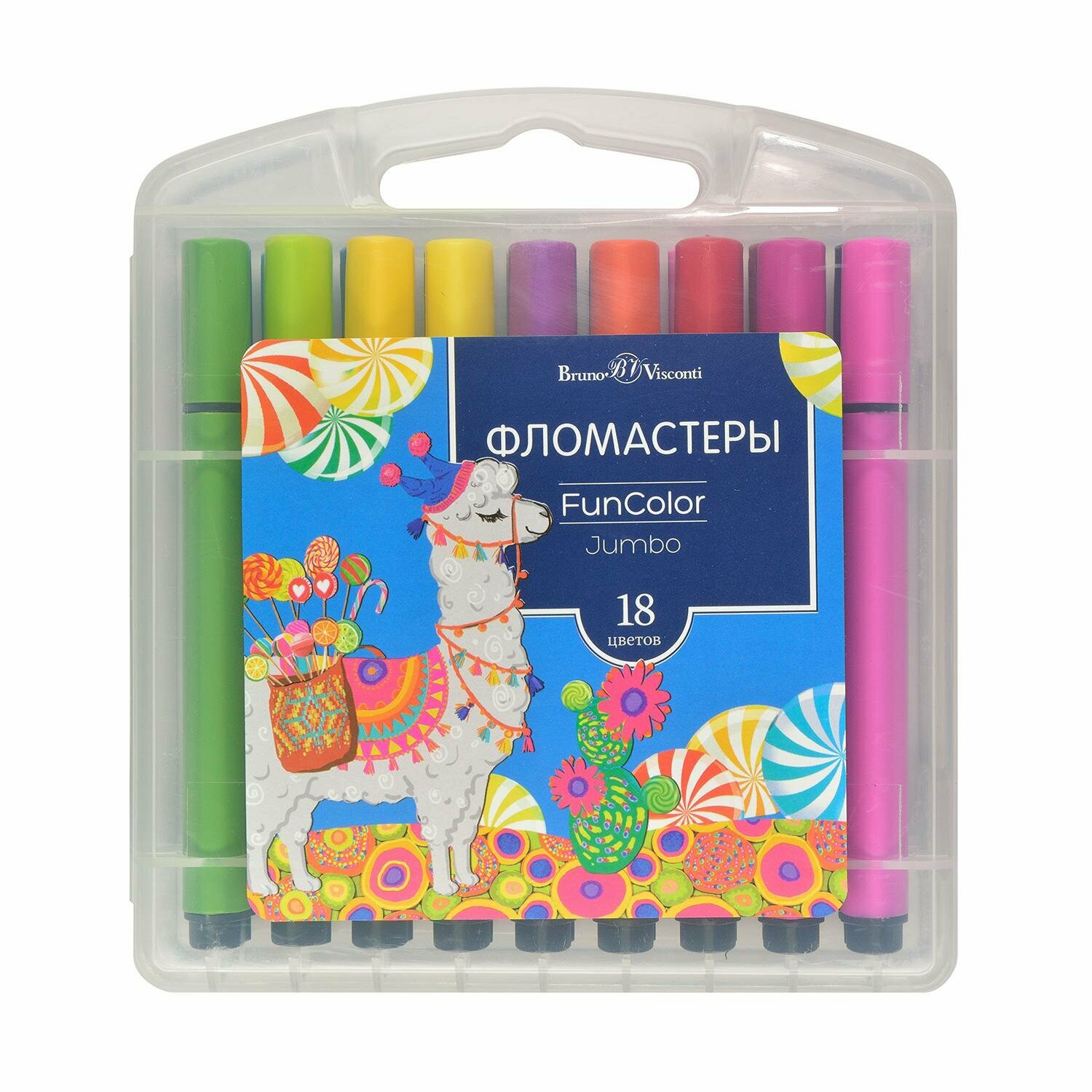 Фломастеры утолщенные "Funcolor Jumbo" (18 цветов, в ассортименте) (32-0042) Bruno Visconti - фото №8