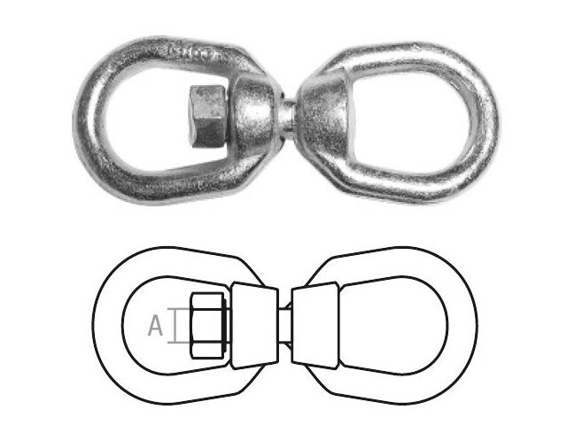 Вертлюг кольцо-кольцо М8 STARFIX SMP-76556-1 оцинкованный — фото 1