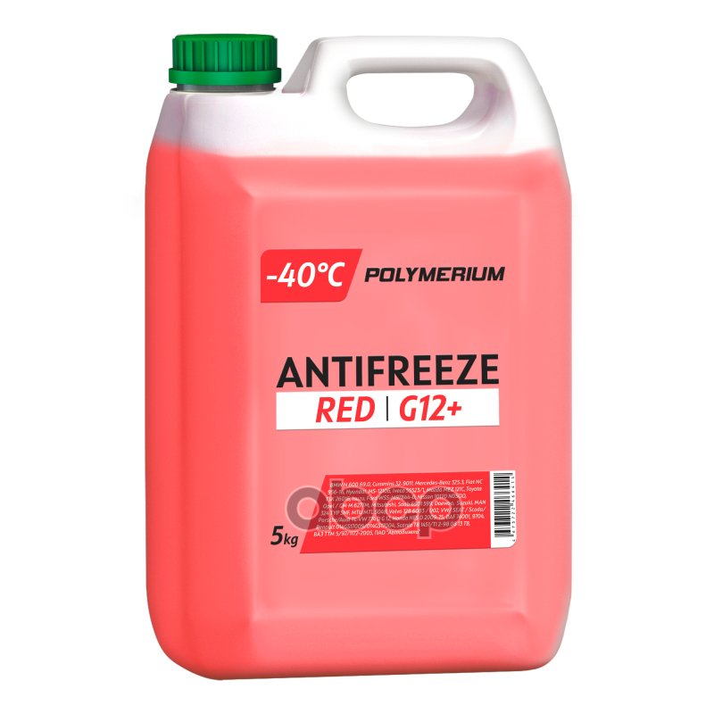 Антифриз Для Двигателя Автомобиля Polymerium Antifreeze G12+ (-40) Red 5 Кг POLYMERIUM арт. plmag12p5