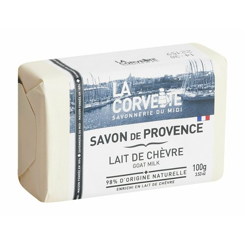 прованское туалетное мыло savon de provence lait de chevre Туалетное мыло с козьим молоком La Corvette Savon de Provence Lait de Chevre