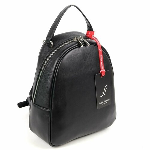 фото Рюкзак sergio valentini sv-sz763/b блек, фактура гладкая, черный