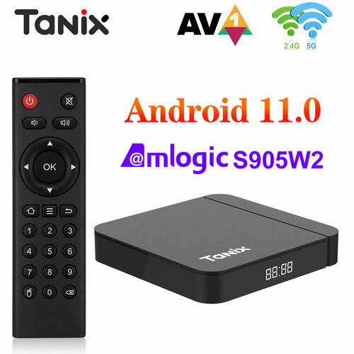 Смарт ТВ приставка Tanix W2 Amlogic S905W2 Андроид110 2Гб16Гб Поддержка H265 AV1 Двойной Wifi HDR 10 359900₽