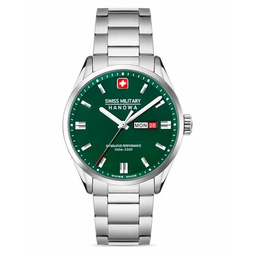 фото Наручные часы swiss military hanowa smwgh0001603, серебряный, зеленый