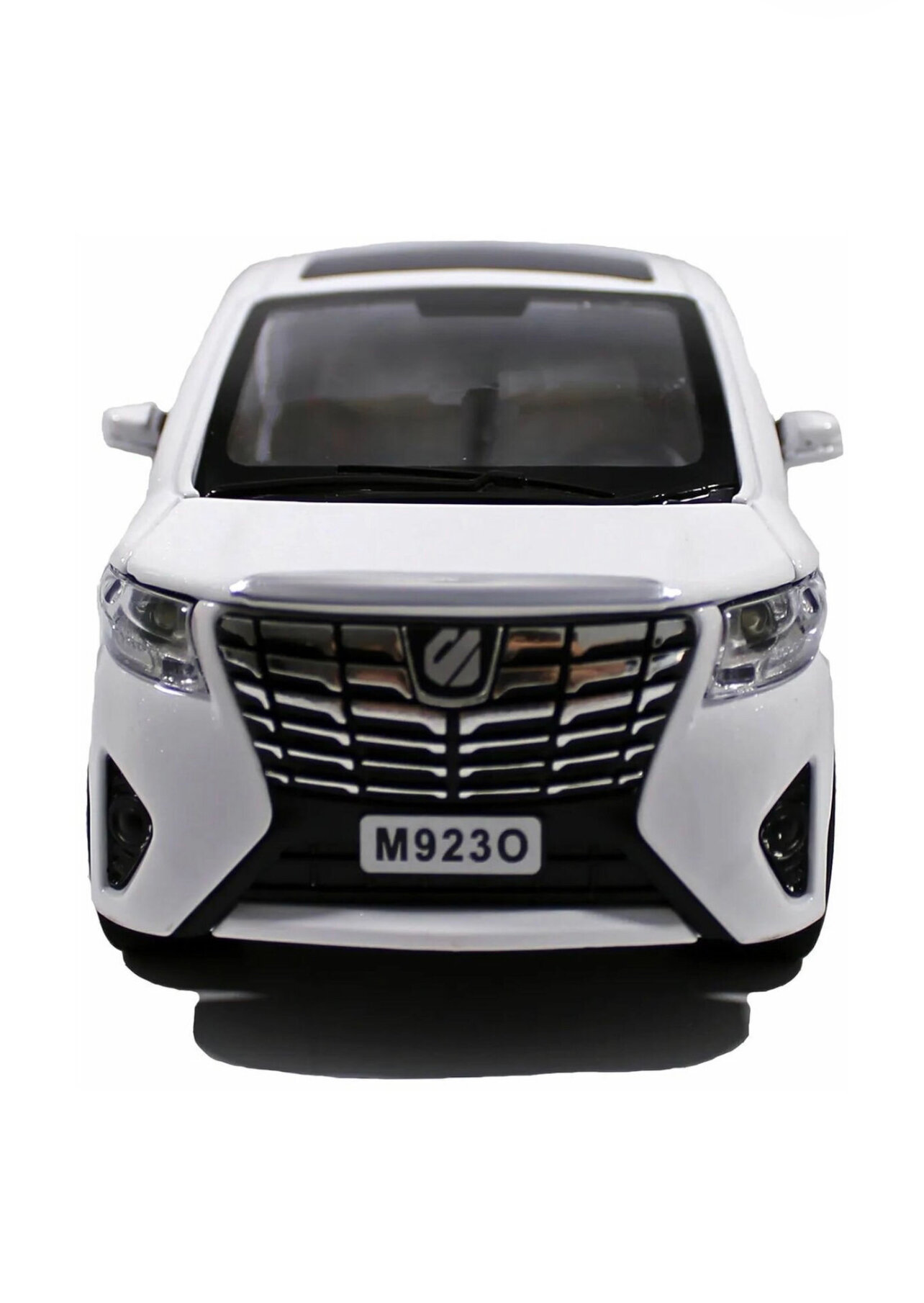фото Металлическая машинка модель Toyota Alphard Тойота Альфард 1:24 21 см инерционная, свет, звук, коллекционные модельки / Белый