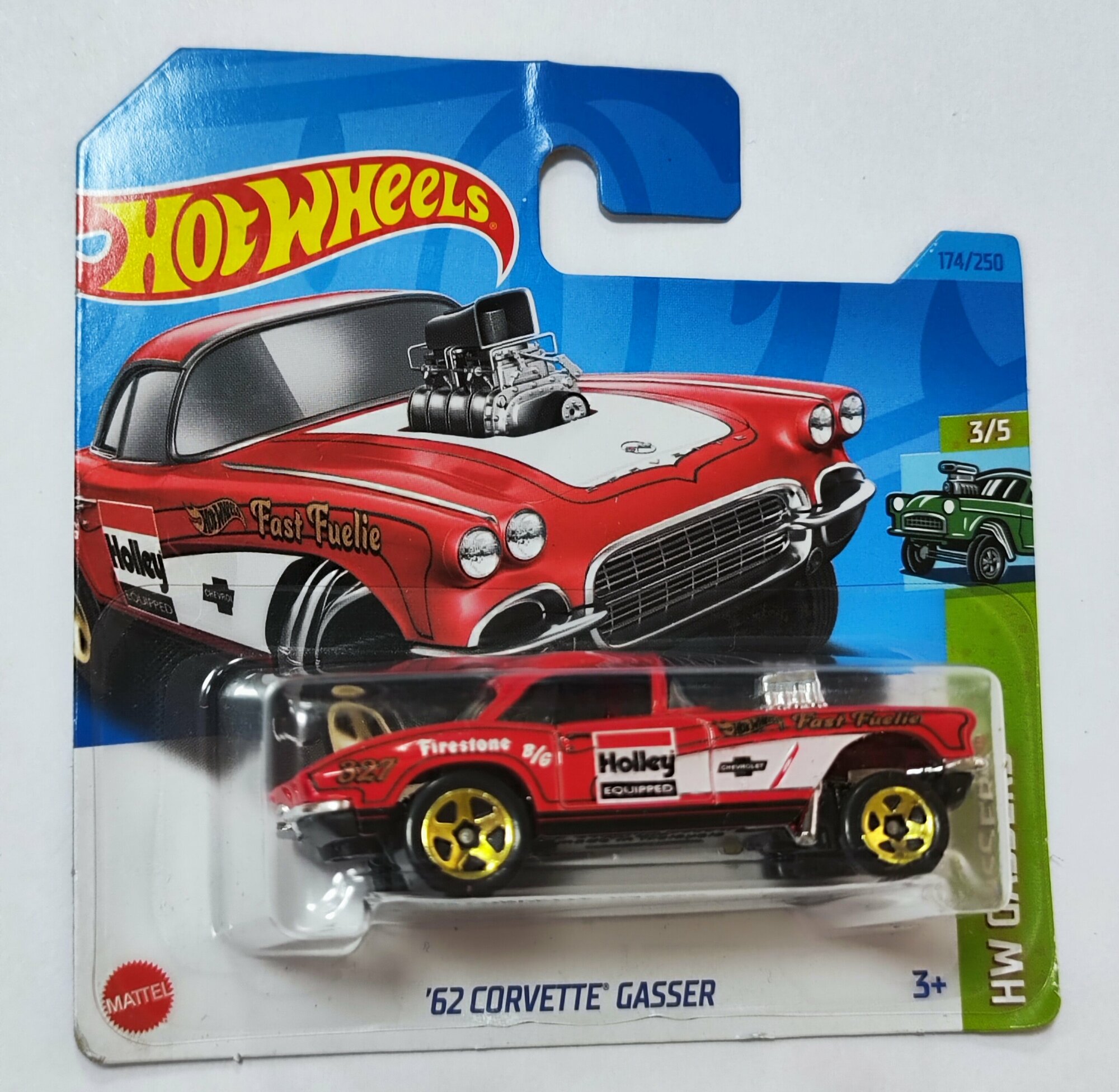 Hot Wheels Машинка базовой коллекции `62 CORVETTE GASSER красная 5785/HKH64