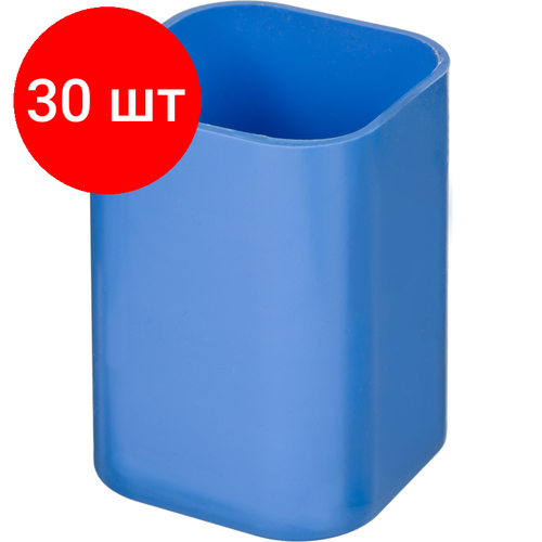 подставка для пишущих принадлежностей attache пластик голубой 10шт Комплект 30 штук, Подставка-стакан для ручек Attache, голубой
