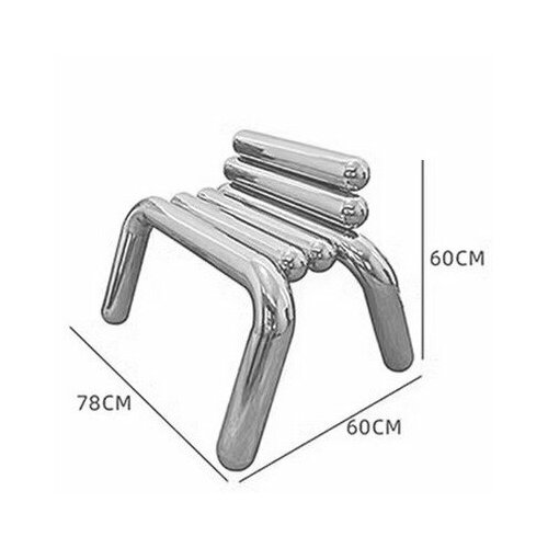 Стул из нержавеющей стали в стиле Bibendum Chair by Toni Grilo by Riluc (большой 78*60*60 см)