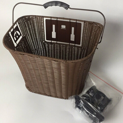 Тайваньские производители Корзина LX-142 перед. с ручкой, быстросъёмная 340х275х250мм коричн.