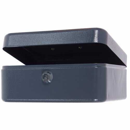 Кэшбокс с ключевым замком 9х20х16 см сталь цвет матовый черный 1839₽