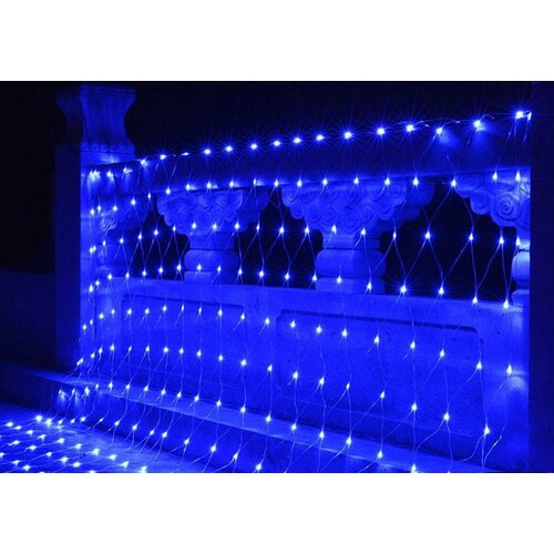 Гирлянда "Сеть" 3х2 м, прозрачный ПВХ, 320 LED Синий синий