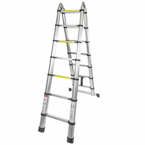 Лестница телескопическая двухсекционная 04509-2244м14ступенек max нагрузка 150кг вес 144кг 18285₽