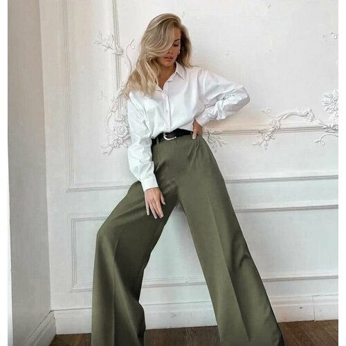 Брюки , размер 44, зеленый