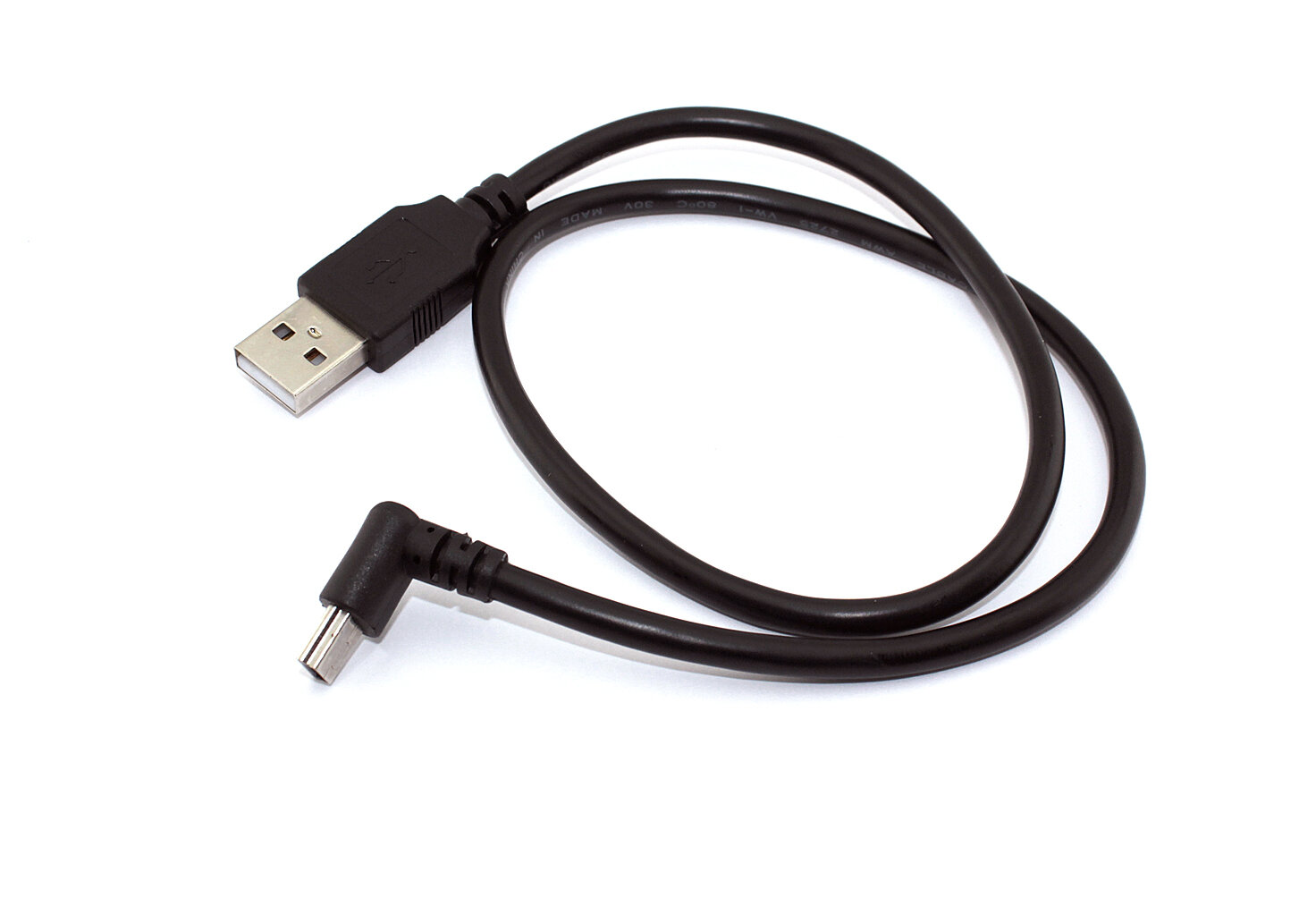 Кабель USB Type A на Mini USB угол вниз 0,5 м