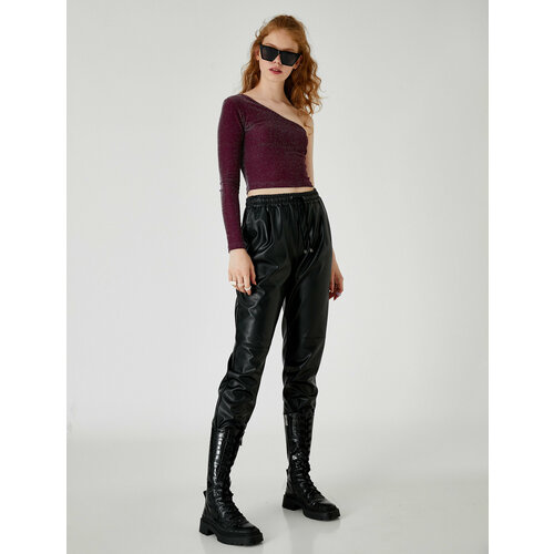 фото Лонгслив koton, размер xs, бордовый