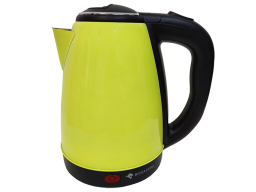 Чайник электрический Bonaffini ELK-0006 (1,8л, 1500 Вт, диск, металл) лимон