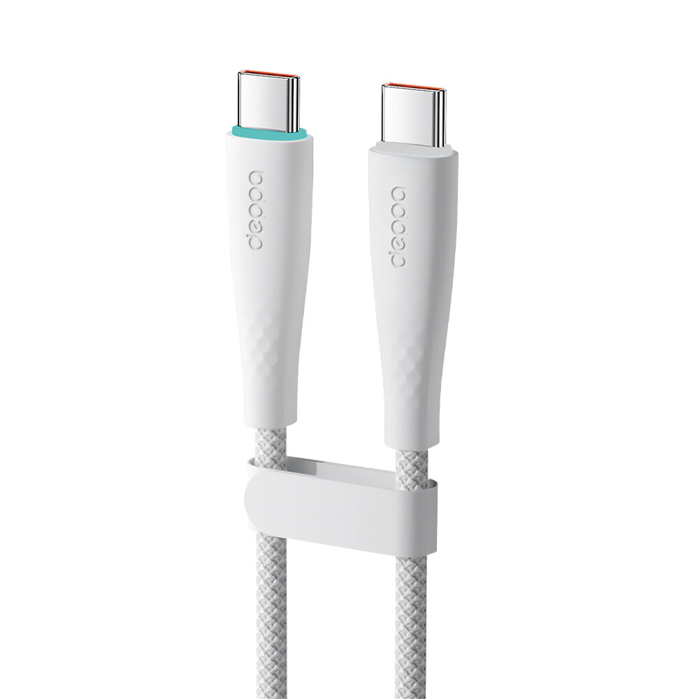 Дата-кабель Fly USB-С - USB-С, 60Вт, 2м, белый, Deppa, Deppa 72547