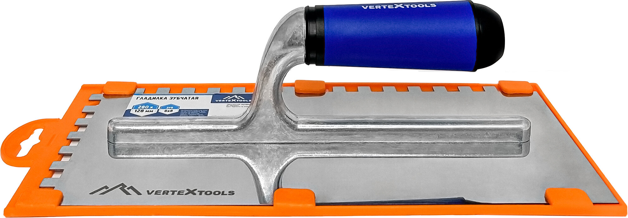 Гладилка зубчатая VertexTools 280x128 зеркальная зуб 8x8