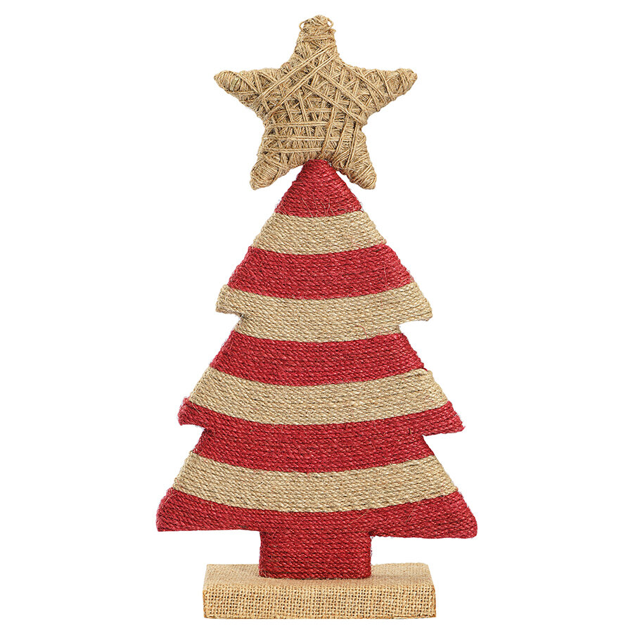 фото Декор новогодний Елка статуэтка Funky stripes из джута и гофрированного картона New YearTkano TK23-NY_CTR0003
