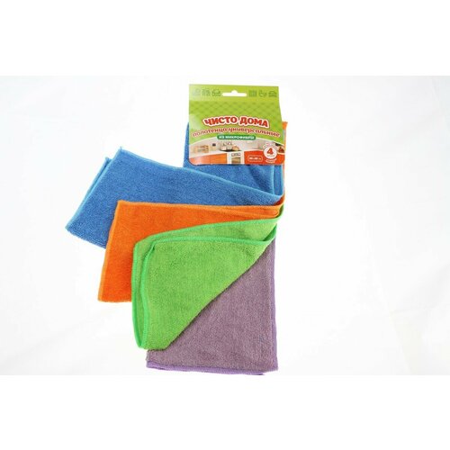 Полотенца микрофибра Чисто дома 30х40 80*20 4шт.