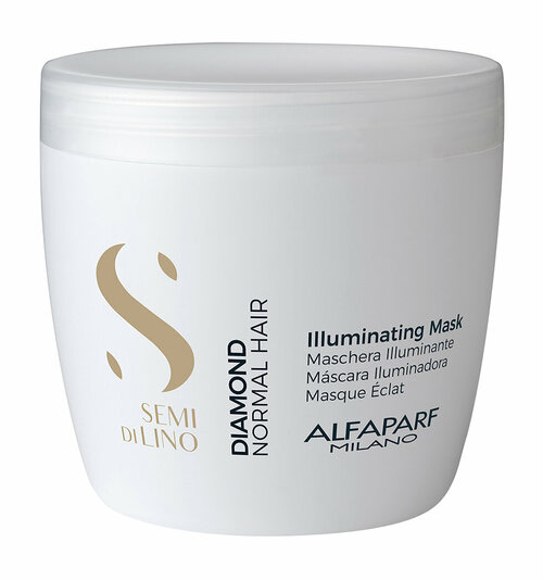 Маска для придания мягкости и блеска волосам 500 мл Alfaparf Milano Semi Di Lino Diamond Illuminating Mask