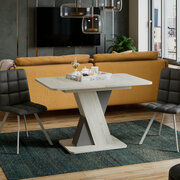 Стол обеденный раздвижной, кухонный стол серый (ВхДхГ) 75х120х80 см, Люксембург