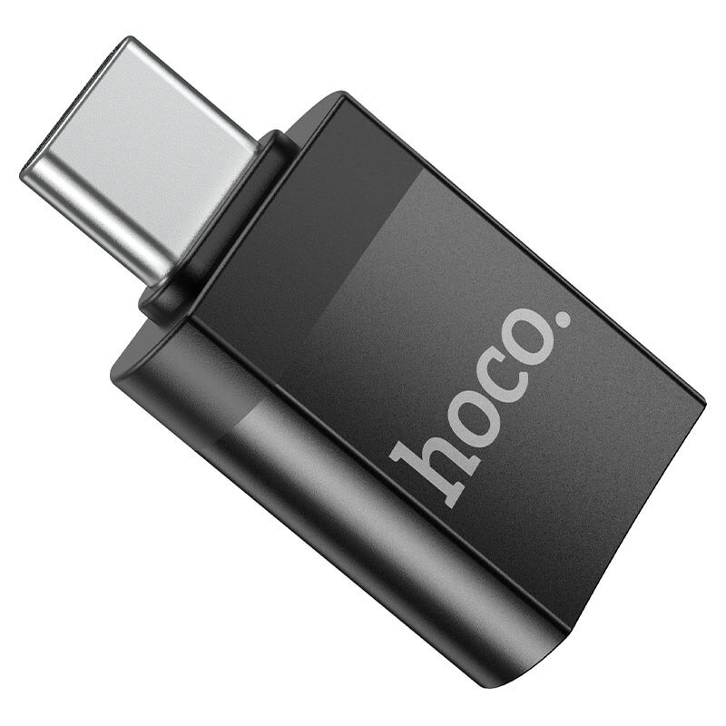 Адаптер-переходник Hoco UA17 Type-C - USB 3.0 черный, поддержка OTG функции и передачи данных, зарядка 2A / 4A.